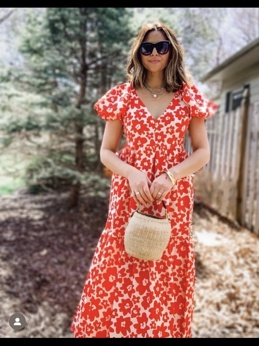 Zara Printed Poplin Floral Maxi Dress Red Size S bloggers fav coastal boho chic - Picture 14 of 15